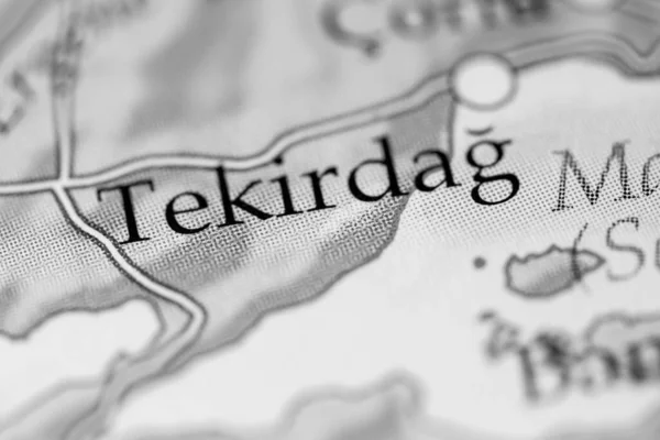 テキラーダグ トルコ地図上で閉じる — ストック写真