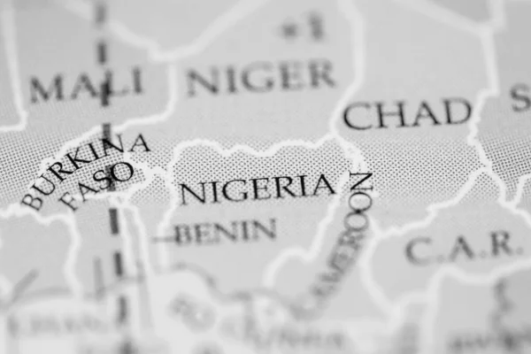 Nigeria Mapa Vista Cerca — Foto de Stock