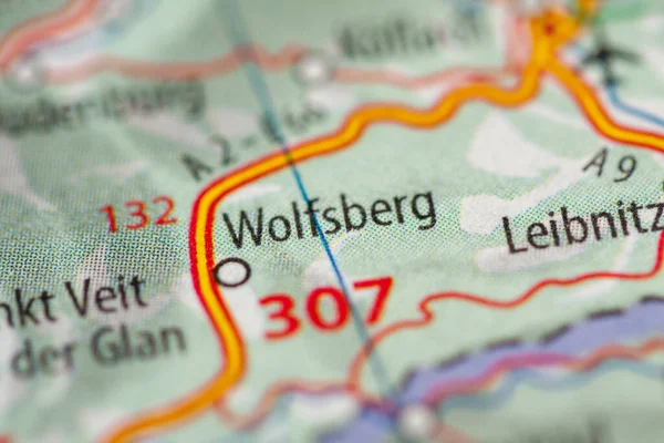 Wolfsberg Austria Mapa Geográfico —  Fotos de Stock