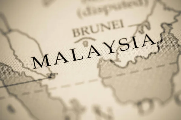 Malásia Mapa Vista Perto — Fotografia de Stock