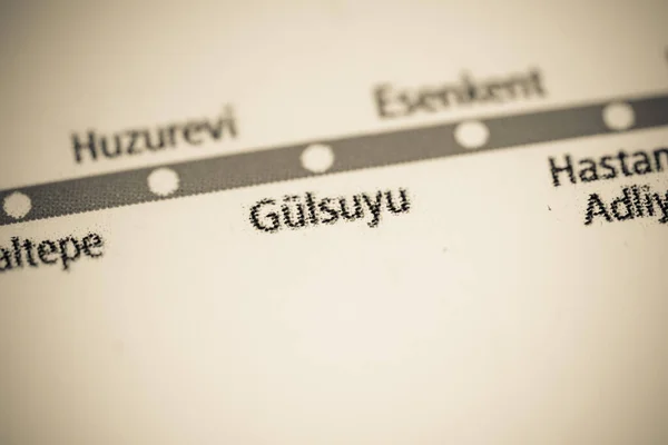 Gare Gulsuyu Carte Métro Istanbul — Photo