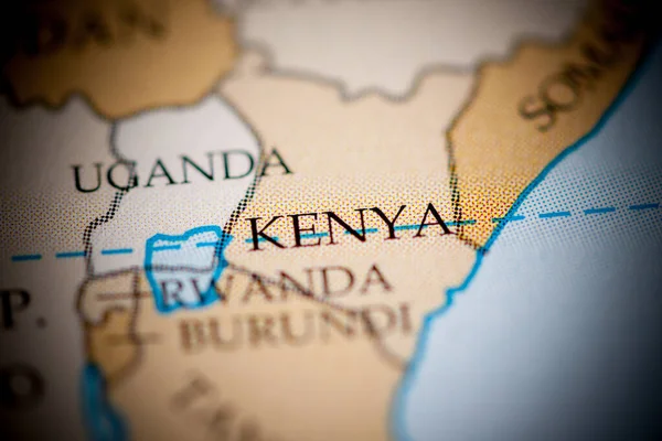 Kenia Vista Del Mapa Cerca — Foto de Stock