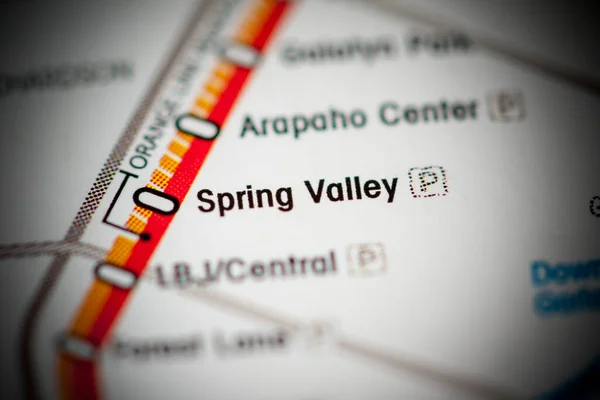 Spring Valley Station Dallas Metro Map — Stock Photo, Image