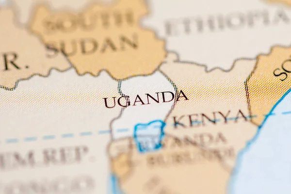 Uganda Vista Mapa Cerca — Foto de Stock