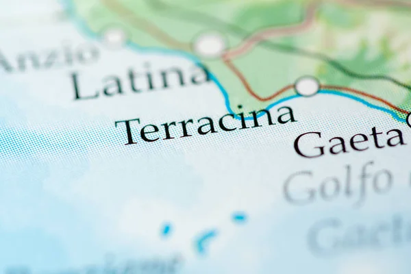 Terracina Italië Kaart Van Dichtbij Bekijken — Stockfoto