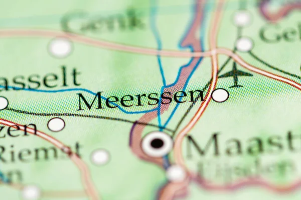Meerssen Belçika Coğrafya Haritasında — Stok fotoğraf