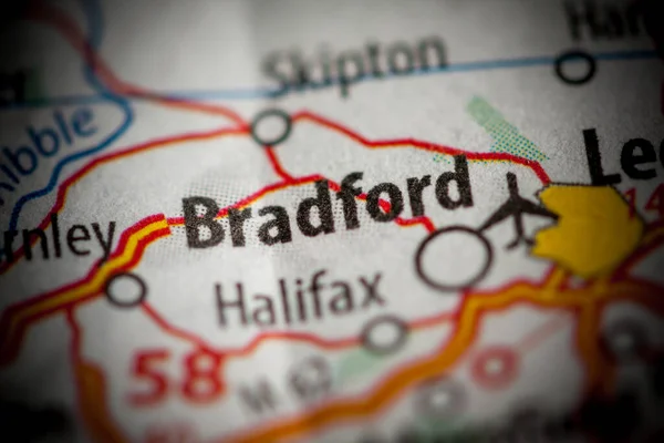 Bradford Inglaterra Reino Unido Mapa —  Fotos de Stock
