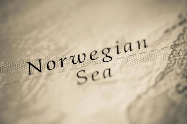 ノルウェー海地図ビューを閉じる — ストック写真