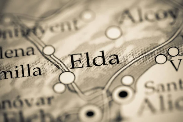 Elda España Mapa Vista Cerca — Foto de Stock