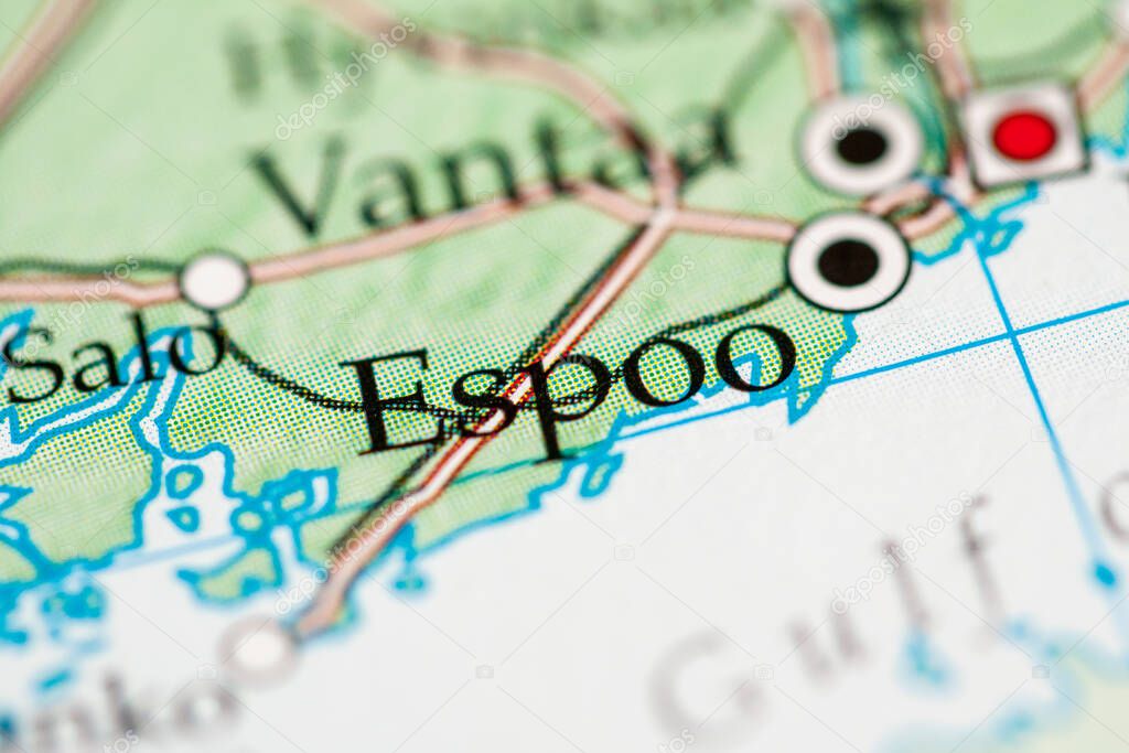 Espoo. Finland map close up view