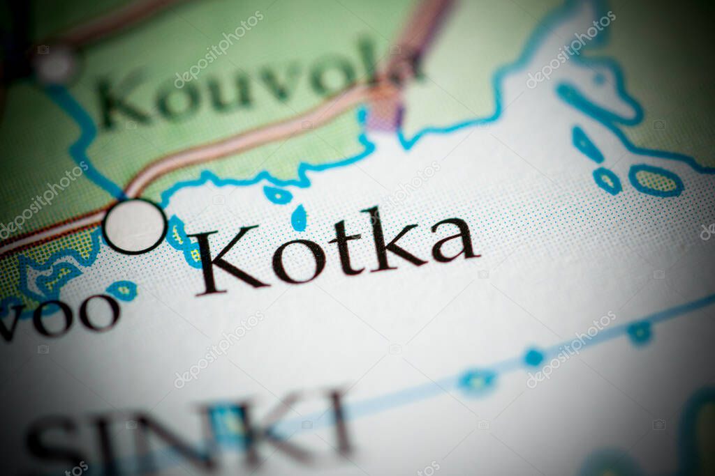 Kotka. Finland map close up view