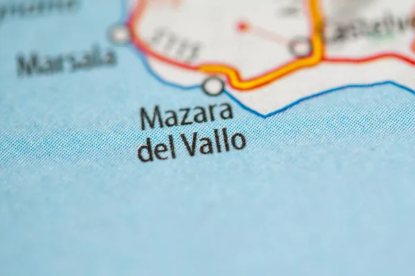 Mazara del Vallo. Italy on a geography map
