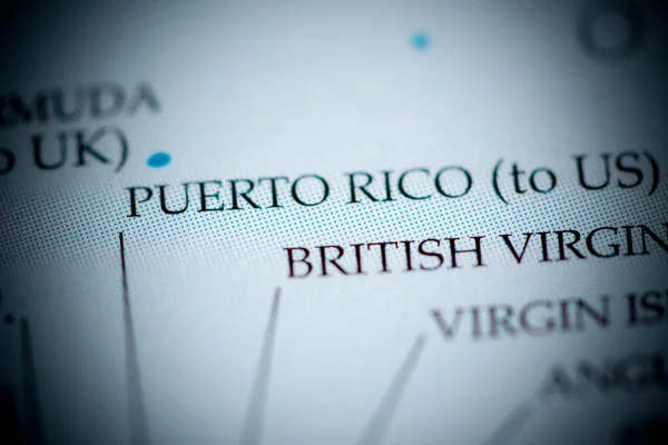 Mapa Puerto Rico Widok Bliska — Zdjęcie stockowe