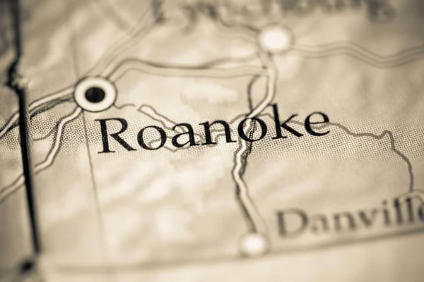 Roanoke Estados Unidos Mapa Geográfico — Foto de Stock