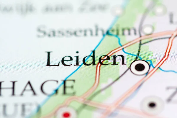 Leiden Países Baixos Sobre Mapa Geografia — Fotografia de Stock