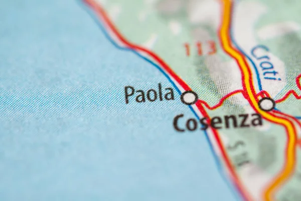 Πάολα Ιταλία Χάρτη Γεωγραφίας — Φωτογραφία Αρχείου