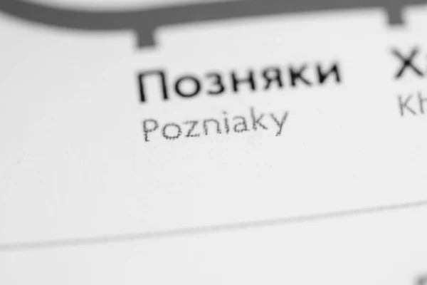Pozniaky车站基辅地铁地图 — 图库照片
