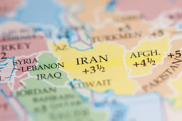 Iran Mapa Widok Bliska — Zdjęcie stockowe