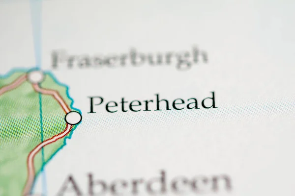 Peterhead Szkocja Wielka Brytania Mapie Geograficznej — Zdjęcie stockowe