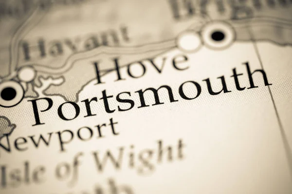 Portsmouth Inghilterra Regno Unito Una Mappa Geografica — Foto Stock