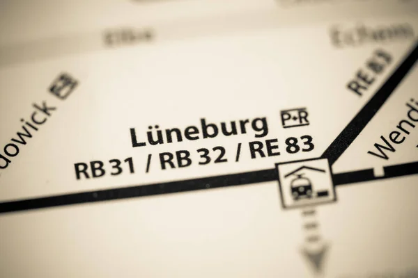 Estación Luneburg Mapa Del Metro Hamburgo — Foto de Stock