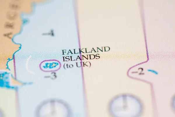 Ilhas Flakland Geografia Mapa Fundo Close — Fotografia de Stock