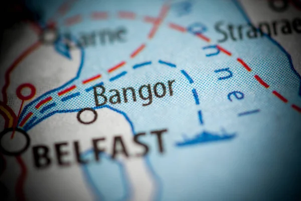 Bangor Northern Ireland Map Close View — Stock Photo, Image