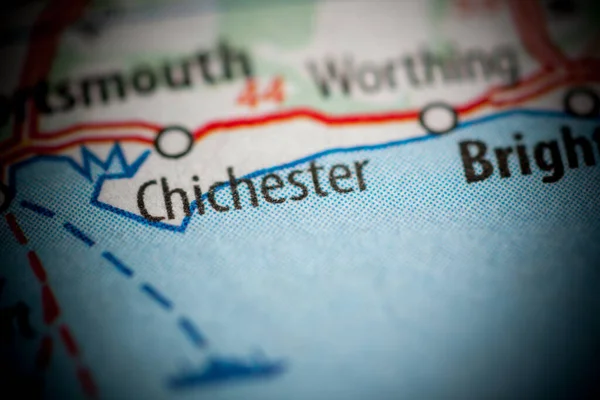 Chichester, England, UK on a map