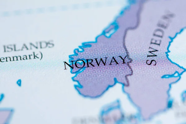 ノルウェー地図ビューを閉じる — ストック写真