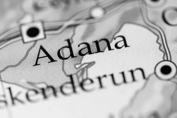 Adana. Turkey on map, close up