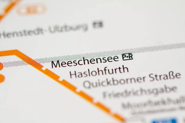 Stanice Meeschensee Mapa Metra Hamburk — Stock fotografie