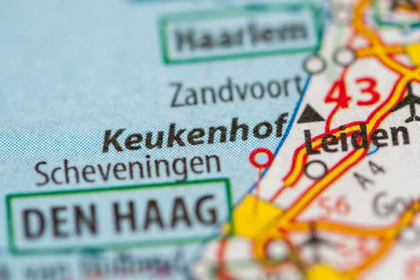 Keukenhof Países Bajos Mapa Geográfico —  Fotos de Stock