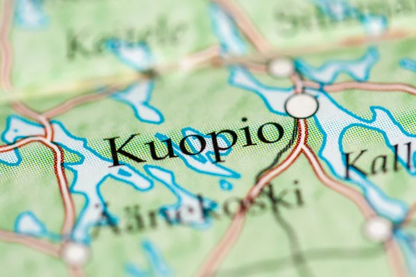 Kuopio Finlândia Mapa Close View — Fotografia de Stock