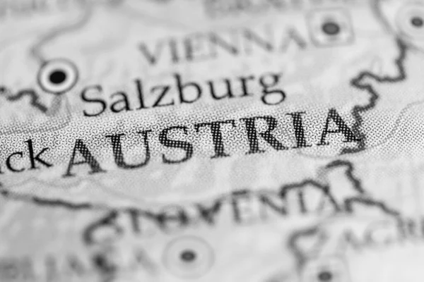 Αυστρία Μια Προβολή Χάρτη — Φωτογραφία Αρχείου