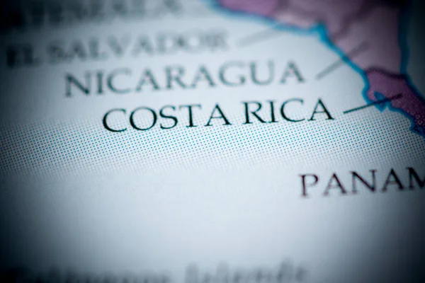 Costa Rica Kartenansicht Aus Nächster Nähe — Stockfoto