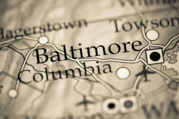 Baltimore Maryland Eua Mapa Geográfico — Fotografia de Stock