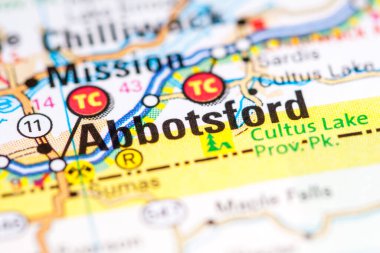 Abbotsford. Canada on a map. clipart