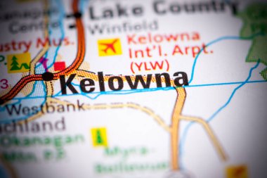Kelowna. Canada on a map. clipart