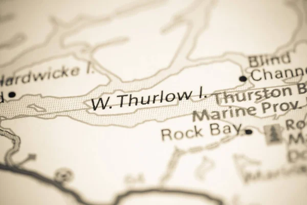 Thurlow Island Canada Una Mappa — Foto Stock
