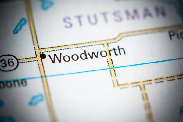 Woodworth Dakota Norte Eua Sobre Mapa — Fotografia de Stock