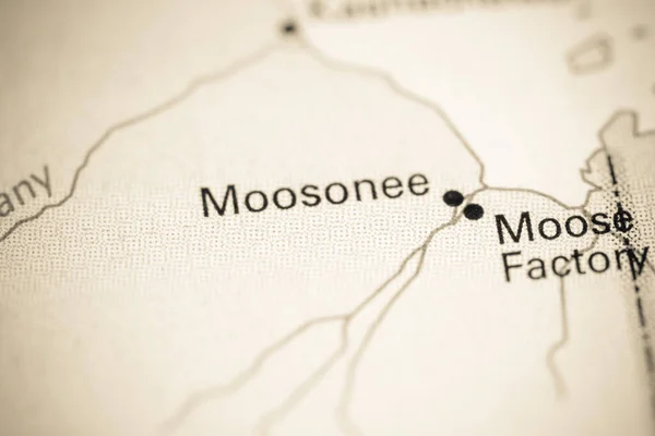 Moosonee. Canada on a map.
