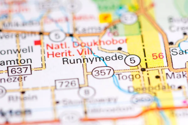 Runnymede 地图上的加拿大 — 图库照片