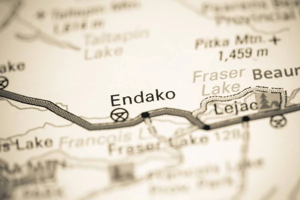 Endako. Canada on a map.