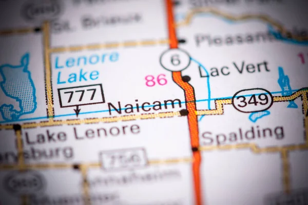 Naicam. Canada on a map.