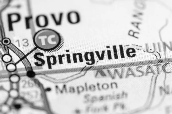 Springville Utah Usa Mapě — Stock fotografie