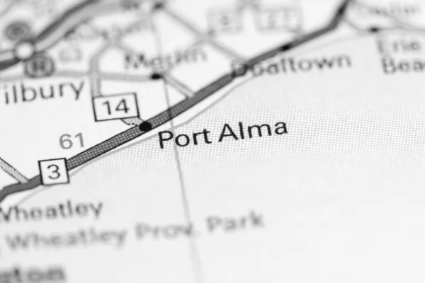 アルマ港だ 地図上のカナダ — ストック写真