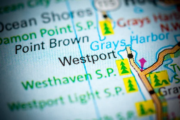 Westport Stato Washington Una Mappa — Foto Stock