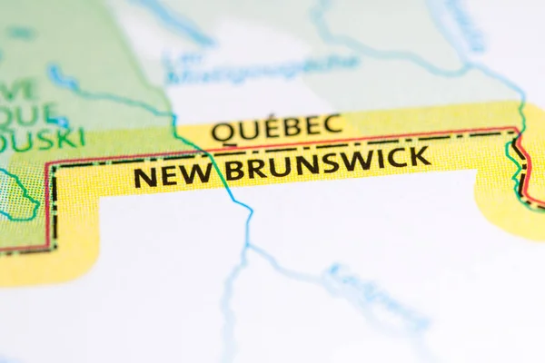 New Brunswick. Canada on a map.