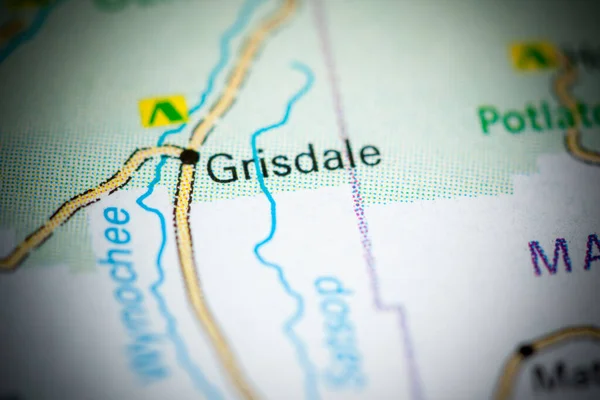 Grisdale Washington State Mapa — Foto de Stock
