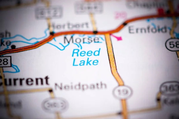 Reed Gölü Kanada Haritada — Stok fotoğraf